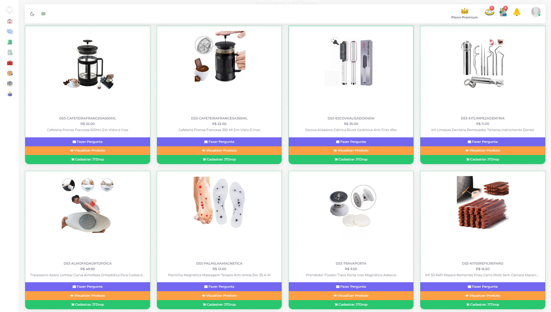 Dashboard Fornecedorfy